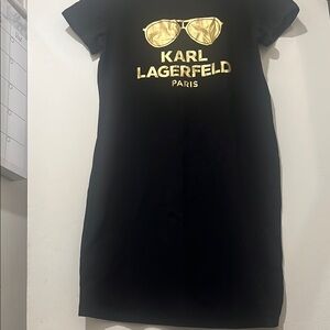 Karl Lagerfeld Black Dress with Gold Logo